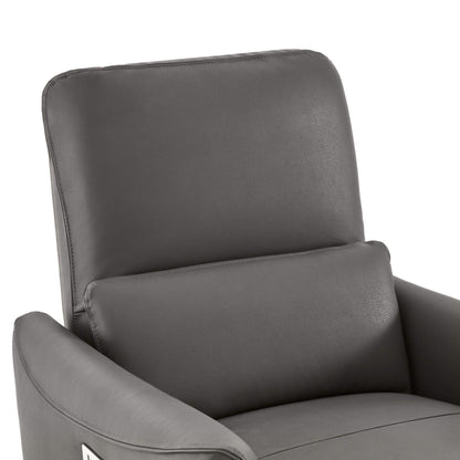 Gray power swivel recliner with plush backrest and ergonomic lumbar support - CHITA Living