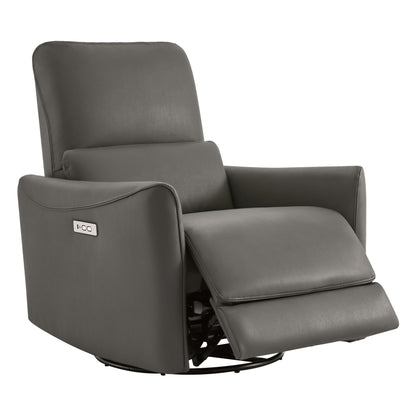 Dark green Tracee Modern Power Swivel Glider Recliner with reclining and swivel features - CHITA Living