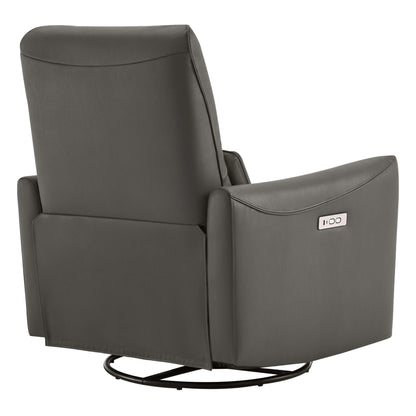 Modern gray power swivel nursery glider recliner with sleek back design - CHITA Living