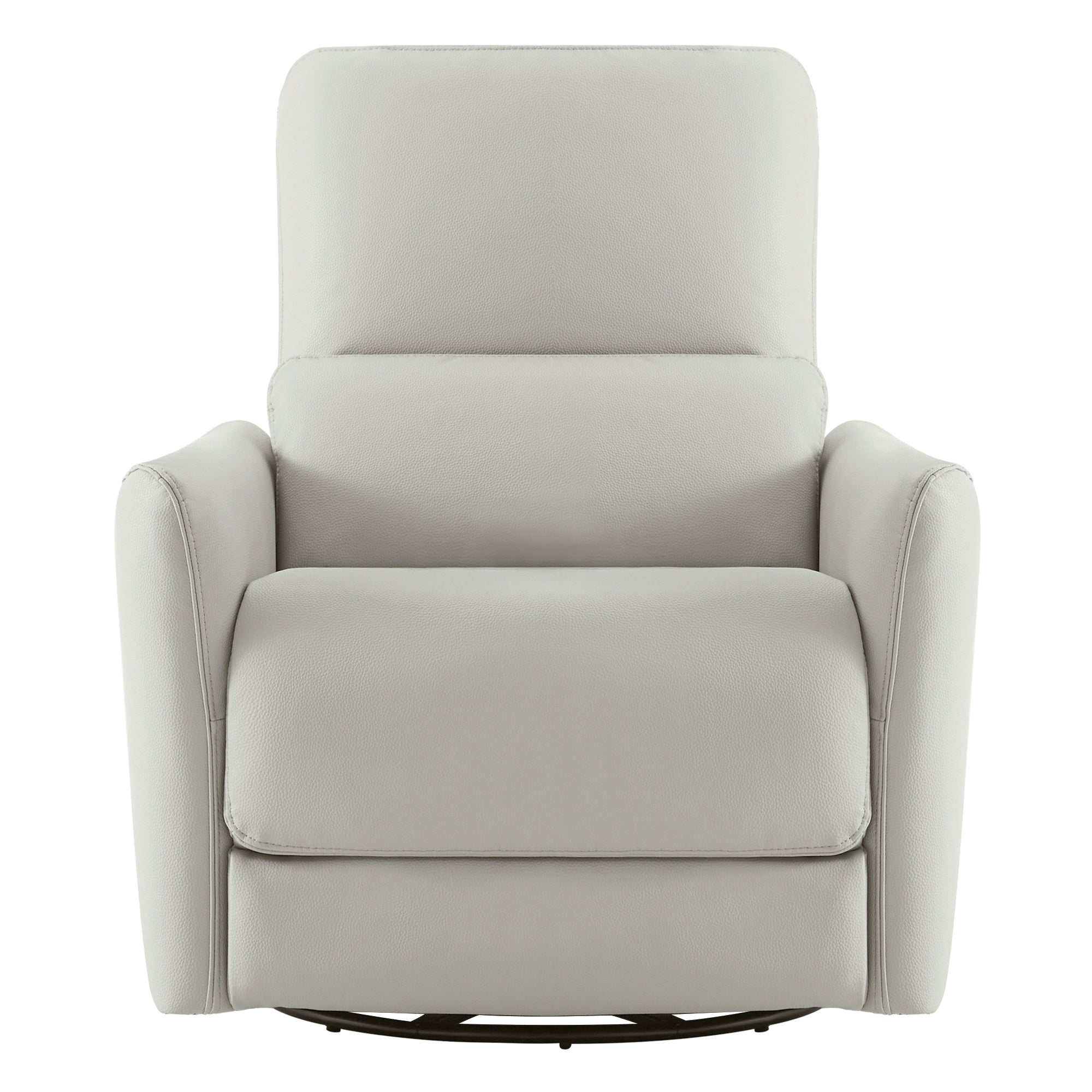 Tracee Modern Power Swivel Glider Recliner in light grey leather with sleek design - CHITA Living