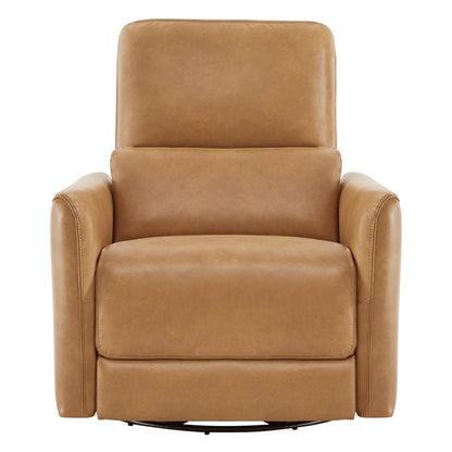 Tan leather Tracee Modern Power Swivel Glider Recliner with sleek modern design - CHITA Living