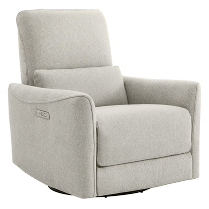 CHITA LIVING-Tracee Power Swivel Glider Recliner with Type-C Charge-Recliners-Fabric-Dove Gray-