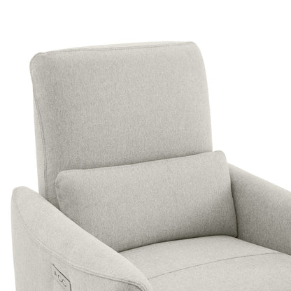 CHITA LIVING-Tracee Power Swivel Glider Recliner with Type-C Charge-Recliners-Fabric-Dove Gray-