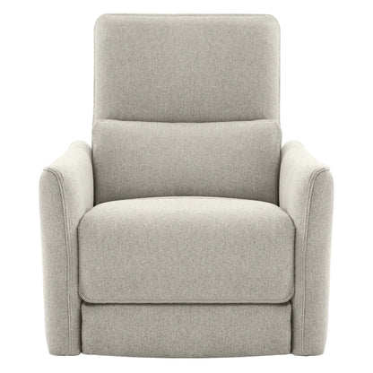 Light grey Tracee Modern Power Swivel Glider Recliner front view with sleek design - CHITA Living