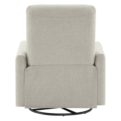 Back view of Tracee Modern Power Swivel Glider Recliner in light grey upholstery - CHITA Living