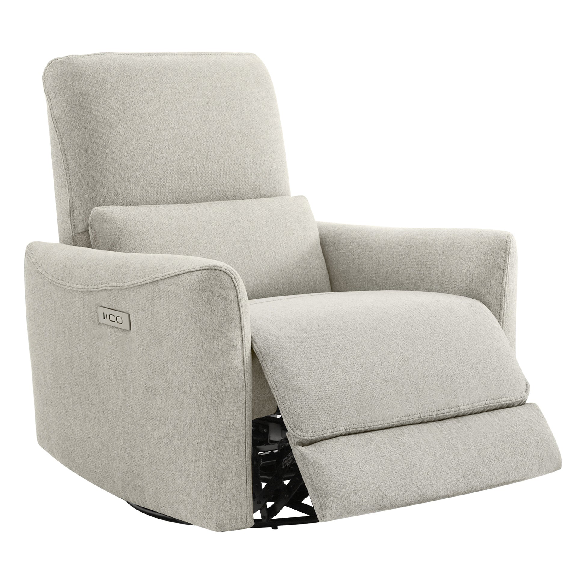 CHITA LIVING-Tracee Power Swivel Glider Recliner with Type-C Charge-Recliners-Fabric-Dove Gray-