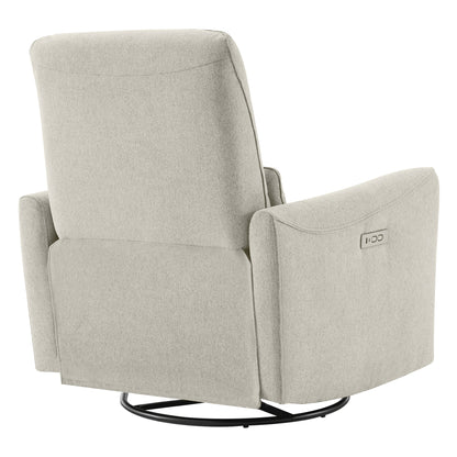 CHITA LIVING-Tracee Power Swivel Glider Recliner with Type-C Charge-Recliners-Fabric-Dove Gray-