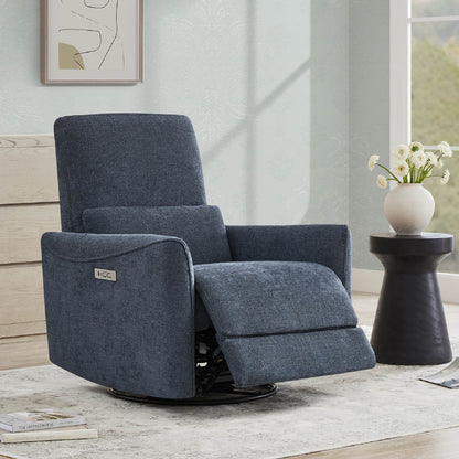 Contemporary gray power swivel recliner with sleek design in modern living room - CHITA Living