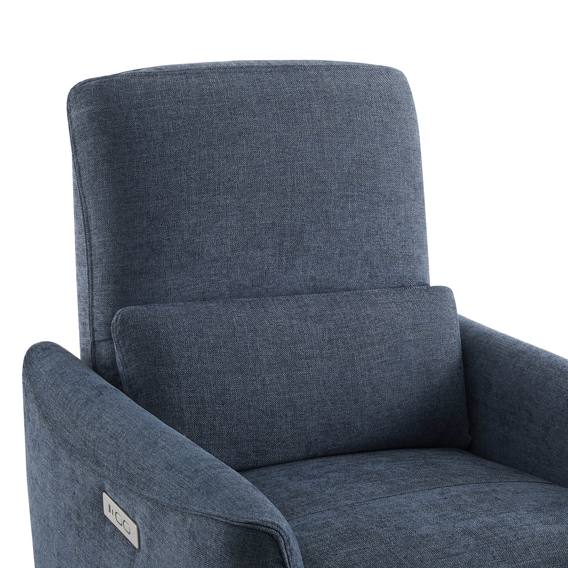 CHITA LIVING-Tracee Power Swivel Glider Recliner with Type-C Charge-Recliners-Fabric-Blue-