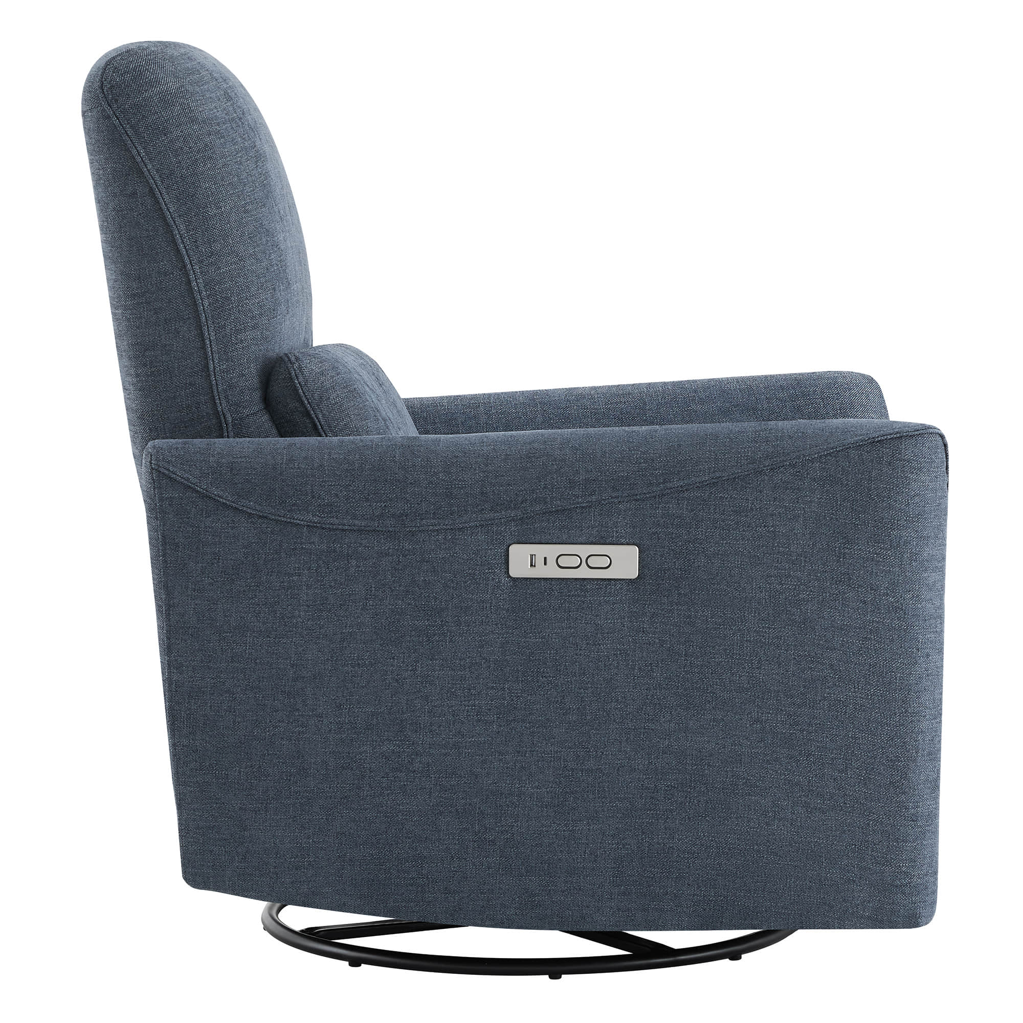 CHITA LIVING-Tracee Modern Power Swivel Glider Recliner-Recliners-Fabric-Blue-