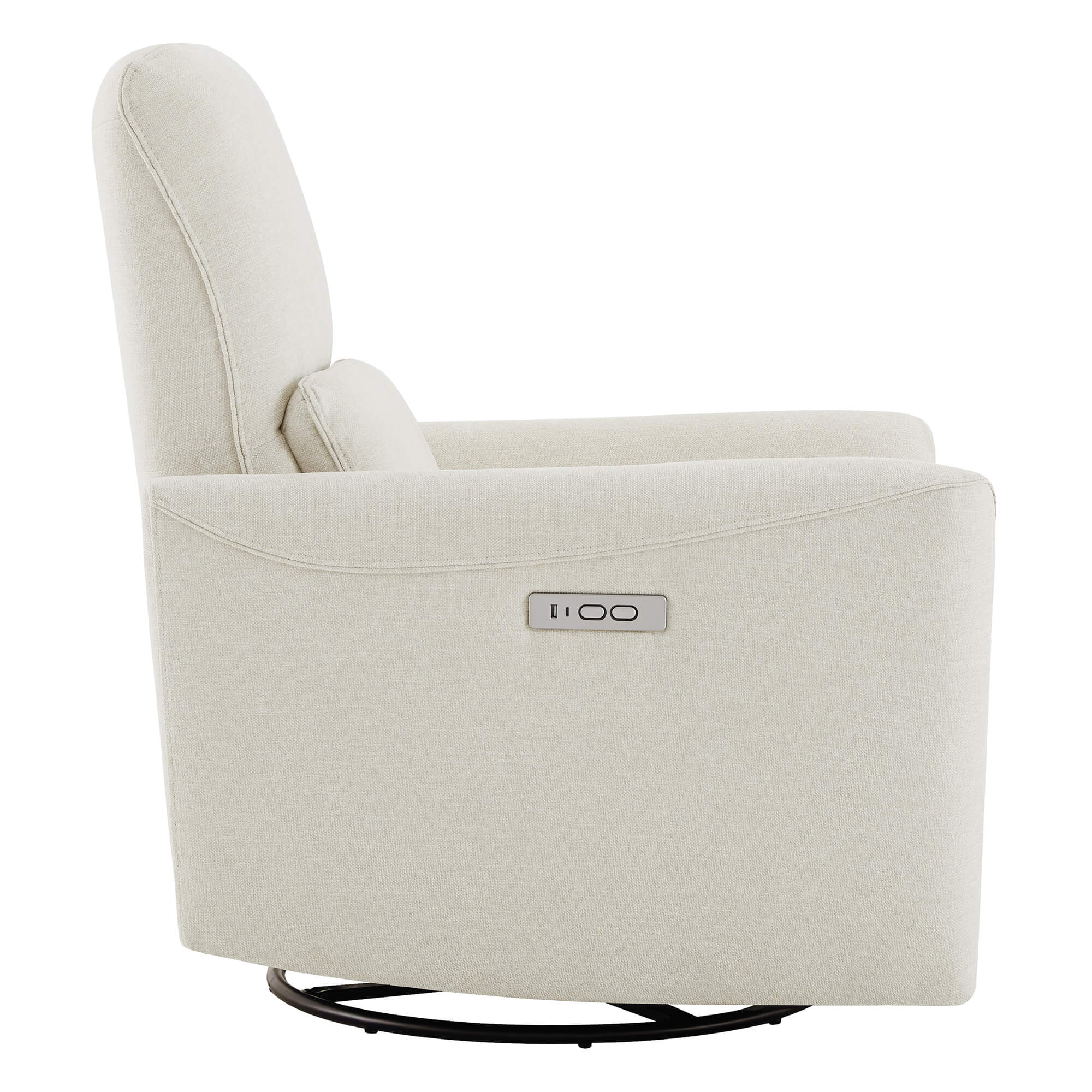 Tracee Modern Power Swivel Glider Recliner in light beige with power recline button - CHITA Living