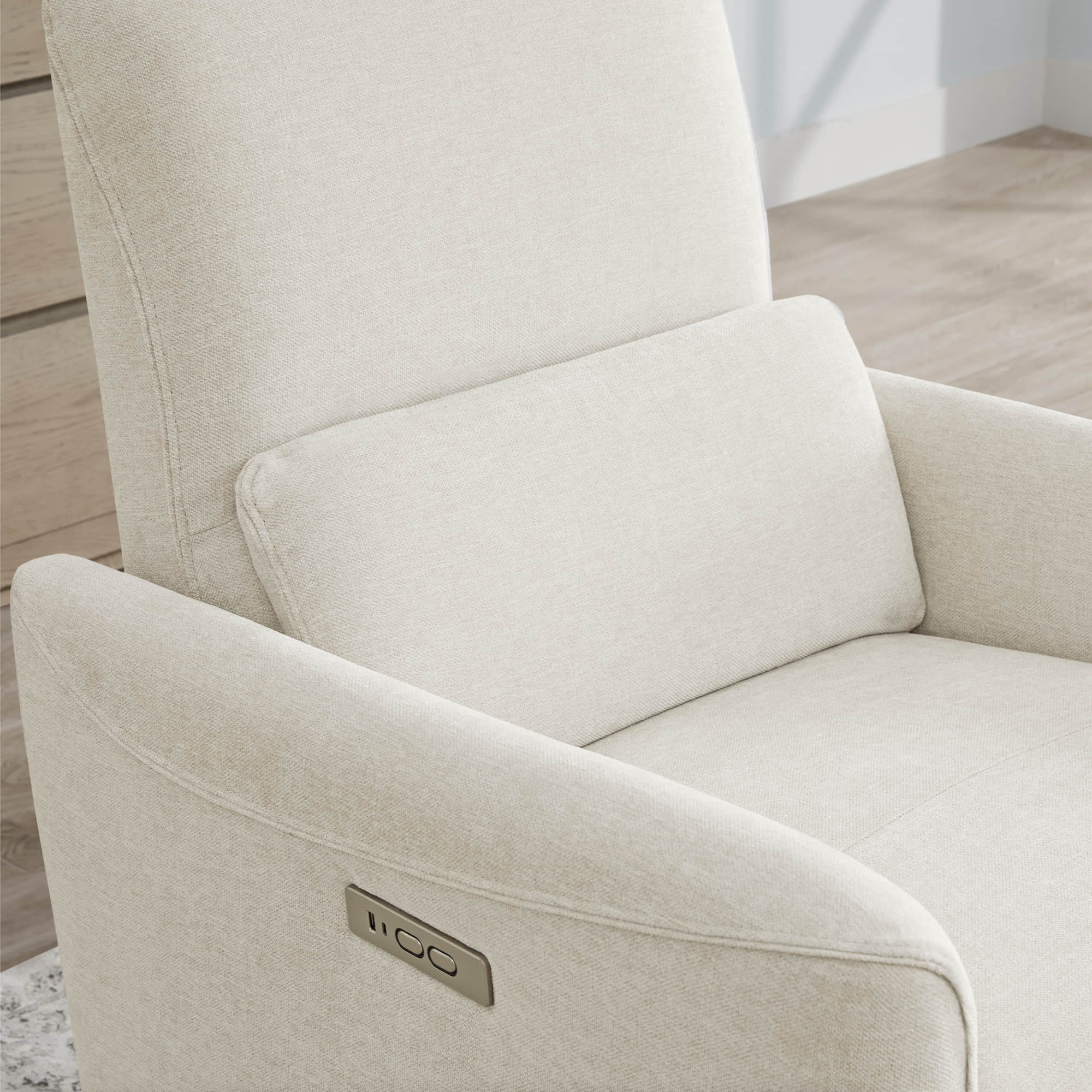 CHITA LIVING-Tracee Modern Power Swivel Glider Recliner-Recliners-Fabric-Linen-