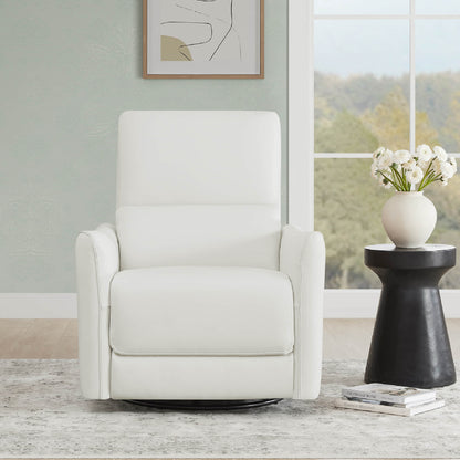 White power swivel glider recliner with sleek design in bright modern living room - CHITA Living