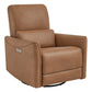 CHITA LIVING-Tracee Modern Power Swivel Glider Recliner-Recliners-Genuine Leather-Saddle Brown-
