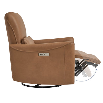 Chic brown power swivel glider recliner with smooth lines and ergonomic design - CHITA Living