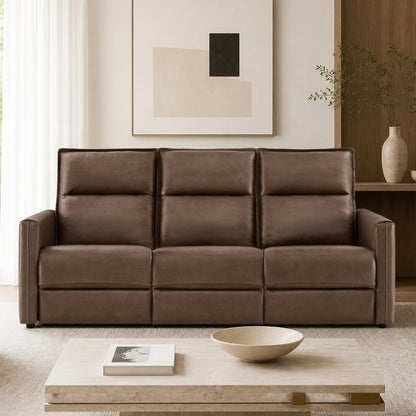 Jared Genuine Leather Wall Hugger 3-Seater Modular Reclining Sofa with Power Headrest