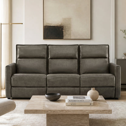 Jared Genuine Leather Wall Hugger 3-Seater Modular Reclining Sofa with Power Headrest