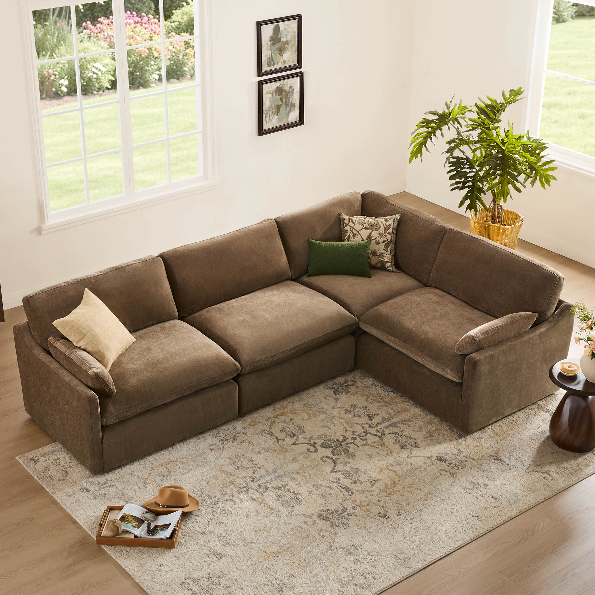 Kenna Modular 4 Seat Sofa-Chaise Sectional