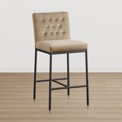 Layla Retro Tufted-design Counter Stool with Metal Base (Set of 2）