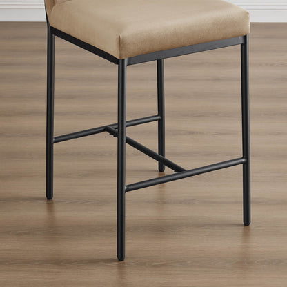 Layla Retro Tufted-design Counter Stool with Metal Base (Set of 2）
