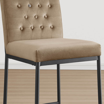 Layla Retro Tufted-design Counter Stool with Metal Base (Set of 2）