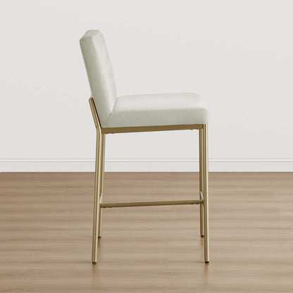 Layla Retro Tufted-design Counter Stool with Metal Base (Set of 2）