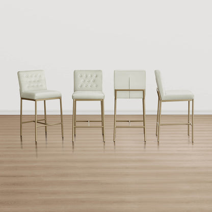 Layla Retro Tufted-design Counter Stool with Metal Base (Set of 2）