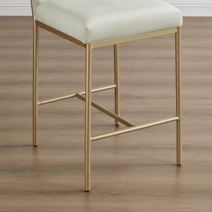 Layla Retro Tufted-design Counter Stool with Metal Base (Set of 2）
