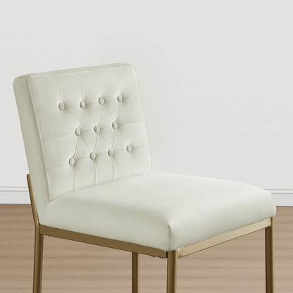 Layla Retro Tufted-design Counter Stool with Metal Base (Set of 2）