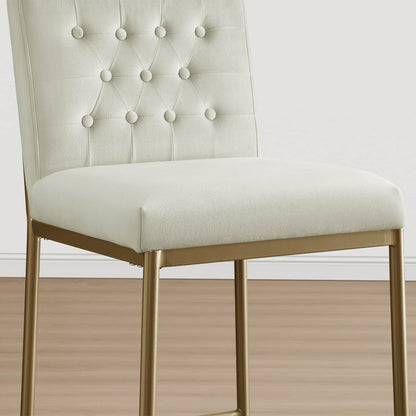 Layla Retro Tufted-design Counter Stool with Metal Base (Set of 2）