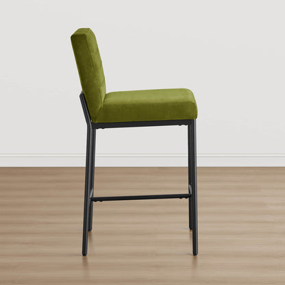 Layla Retro Tufted-design Counter Stool with Metal Base (Set of 2）