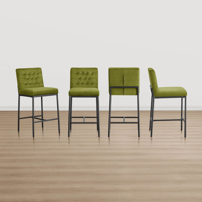 Layla Retro Tufted-design Counter Stool with Metal Base (Set of 2）