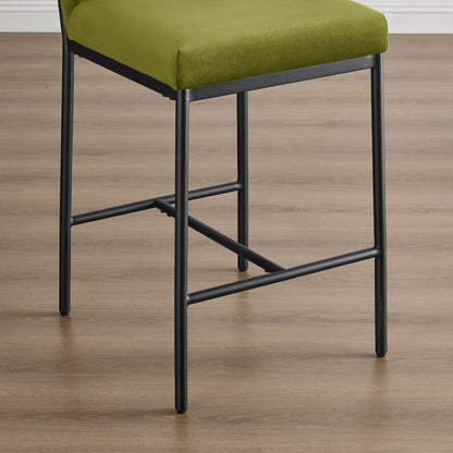 Layla Retro Tufted-design Counter Stool with Metal Base (Set of 2）