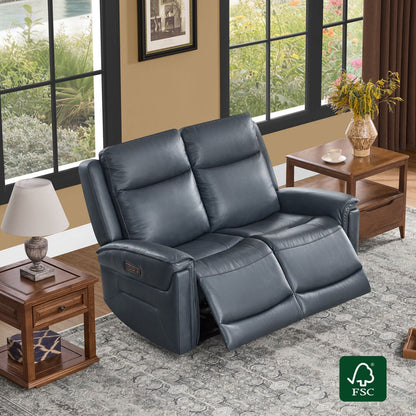 Leif Modern Top-Grain Leather Super Zero Gravity Reclining Sofa