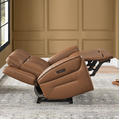 Leif Modern Top-Grain Leather Super Zero Gravity Reclining Sofa