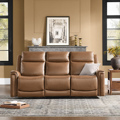 Leif Modern Top-Grain Leather Super Zero Gravity Reclining Sofa