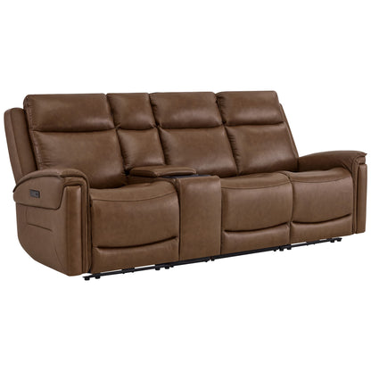 Leif Modern Top-Grain Leather Super Zero Gravity Reclining Sofa