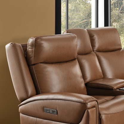 Leif Modern Top-Grain Leather Super Zero Gravity Reclining Sofa