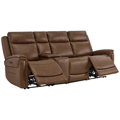 Leif Modern Top-Grain Leather Super Zero Gravity Reclining Sofa