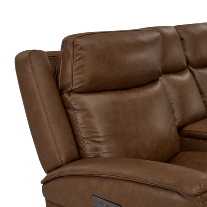 Leif Modern Top-Grain Leather Super Zero Gravity Reclining Sofa