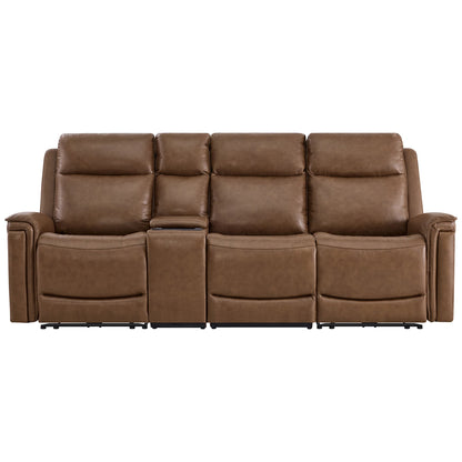 Leif Modern Top-Grain Leather Super Zero Gravity Reclining Sofa
