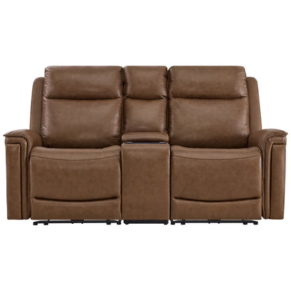 Leif Modern Top-Grain Leather Super Zero Gravity Reclining Sofa