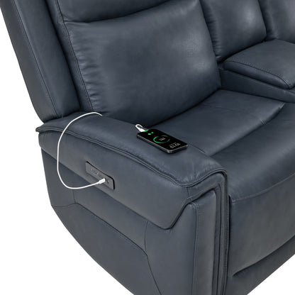 Leif Modern Top-Grain Leather Super Zero Gravity Reclining Sofa