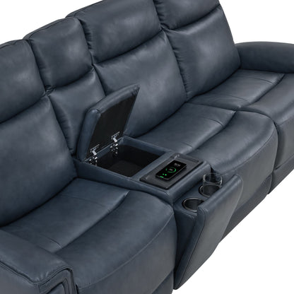 Leif Modern Top-Grain Leather Super Zero Gravity Reclining Sofa