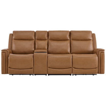 Leif Modern Top-Grain Leather Super Zero Gravity Reclining Sofa