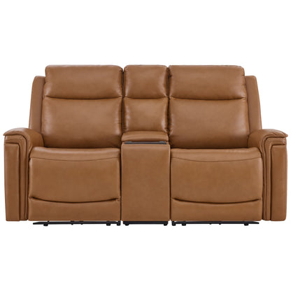 Leif Modern Top-Grain Leather Super Zero Gravity Reclining Sofa
