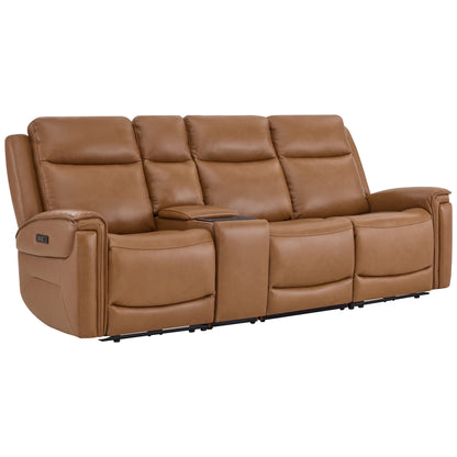 Leif Modern Top-Grain Leather Super Zero Gravity Reclining Sofa