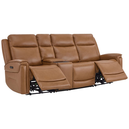 Leif Modern Top-Grain Leather Super Zero Gravity Reclining Sofa