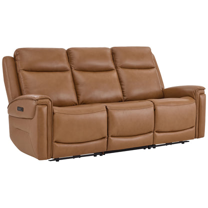 Leif Modern Top-Grain Leather Super Zero Gravity Reclining Sofa