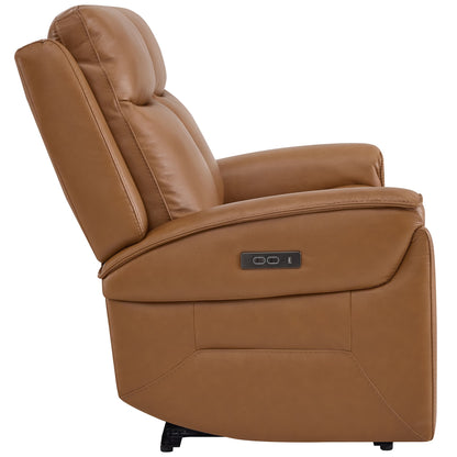 Leif Modern Top-Grain Leather Super Zero Gravity Reclining Sofa